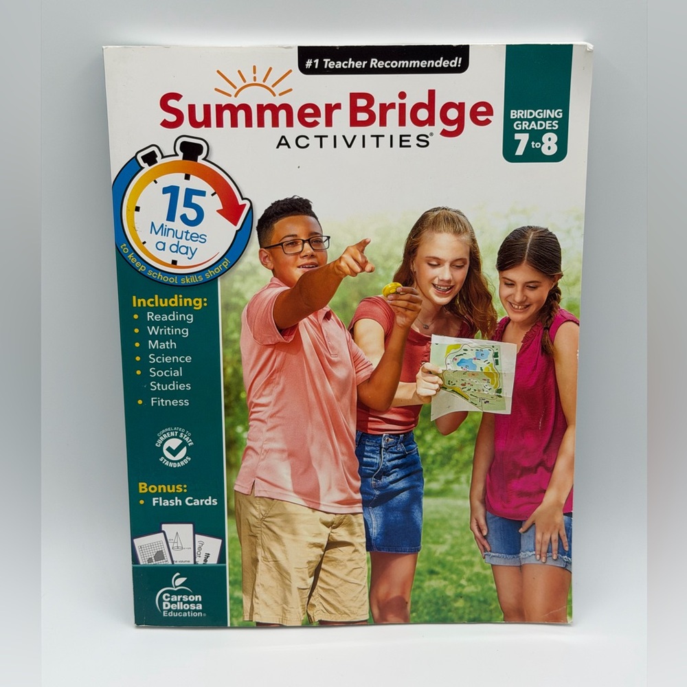 Summer Bridge Activities Grades 7 - 8 Homeschool Workbook - (Paperback 2015) New